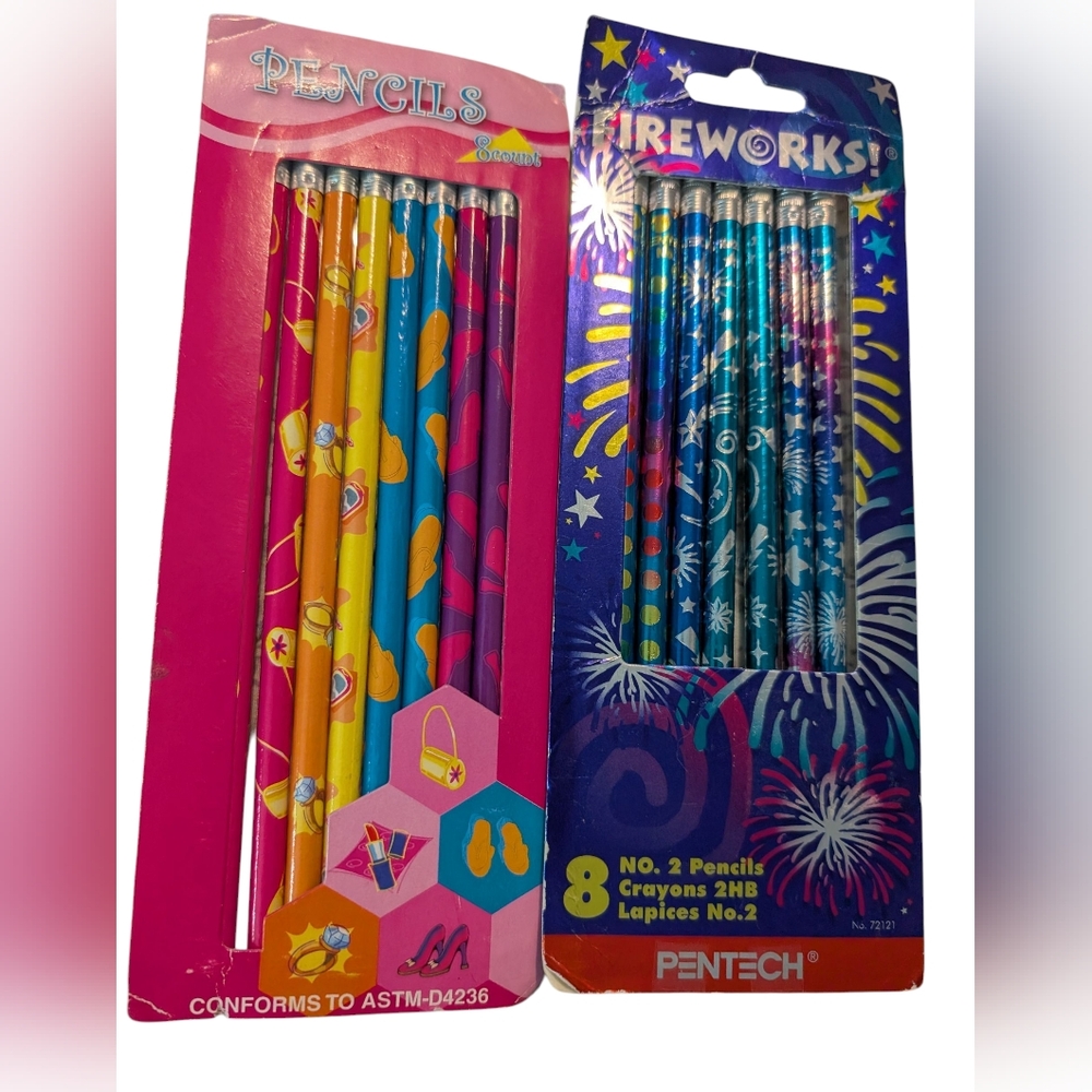 vintage y2k lot of colorful pencils NIP Rare Metallic Celestial